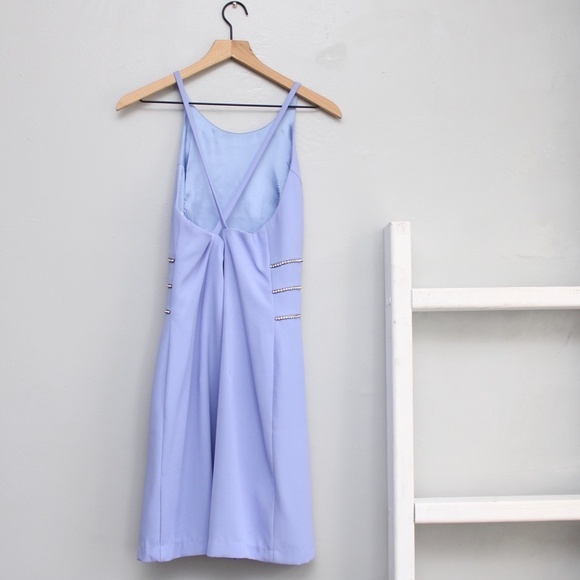 Dave & Johnny Y2K Periwinkle Purple Rhinestone Diamond Cocktail Dress​ Small - Picture 3 of 8